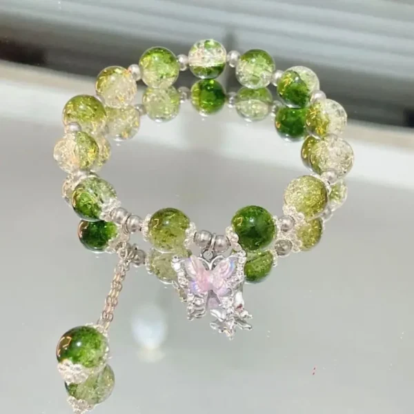 1pc Bohemian Butterfly Glass Beaded Bracelet with Tassel Charm - Image 3