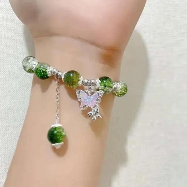1pc Bohemian Butterfly Glass Beaded Bracelet with Tassel Charm - Image 8
