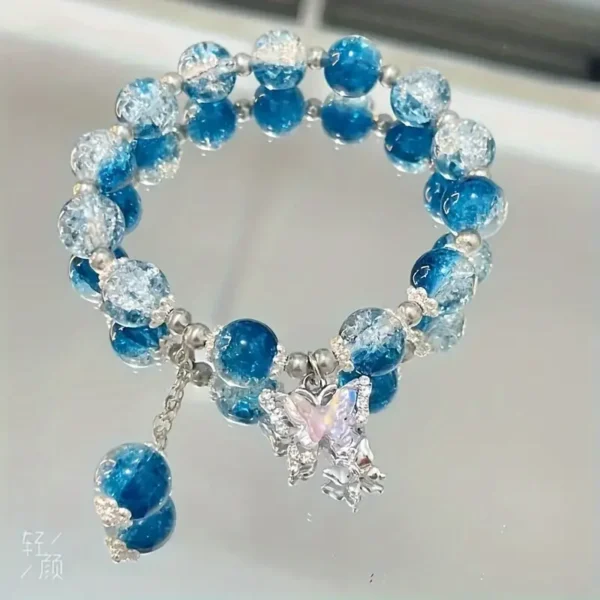 1pc Bohemian Butterfly Glass Beaded Bracelet with Tassel Charm - Image 6