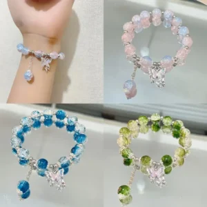 1pc Bohemian Butterfly Glass Beaded Bracelet with Tassel Charm
