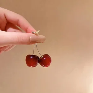 1pc, Fruit Cherry Drop Earrings