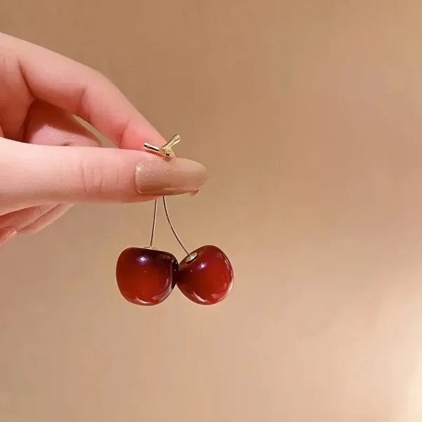 1pc, Fruit Cherry Drop Earrings