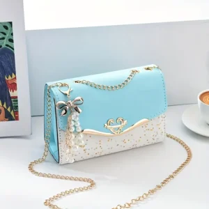 Chic Polka Dot PU Crossbody Bag with Tassel Charm