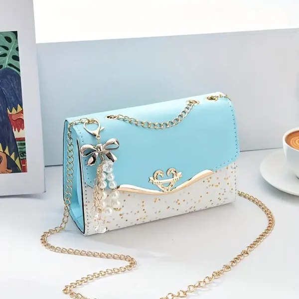 Chic Polka Dot PU Crossbody Bag with Tassel Charm