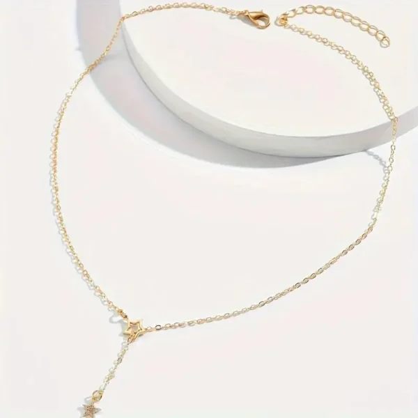 Exquisite Shiny Star Y-Shaped Clavicle Chain Necklace For Women Dating Party Jewelry, Women Gift - Image 7