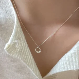 Casual Alloy Circle Geometric Necklace for Women, Simple Style, Casual Attire