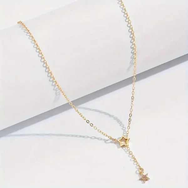 Exquisite Shiny Star Y-Shaped Clavicle Chain Necklace For Women Dating Party Jewelry, Women Gift - Image 4