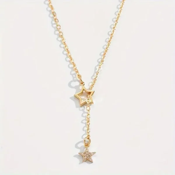 Exquisite Shiny Star Y-Shaped Clavicle Chain Necklace For Women Dating Party Jewelry, Women Gift - Image 2