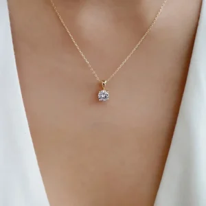 Vintage Boho Style Solitaire Rhinestone Pendant Necklace - Alloy with Unique Plating, Versatile for Daily Wear & Gift-giving