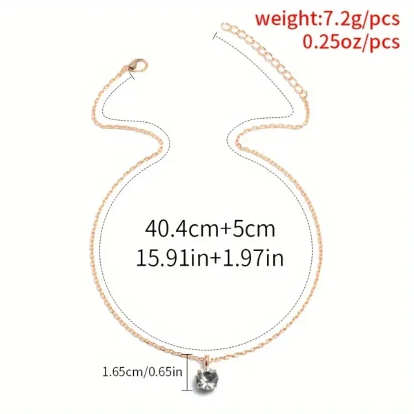 Vintage Boho Style Solitaire Rhinestone Pendant Necklace - Alloy with Unique Plating, Versatile for Daily Wear & Gift-giving - Image 4