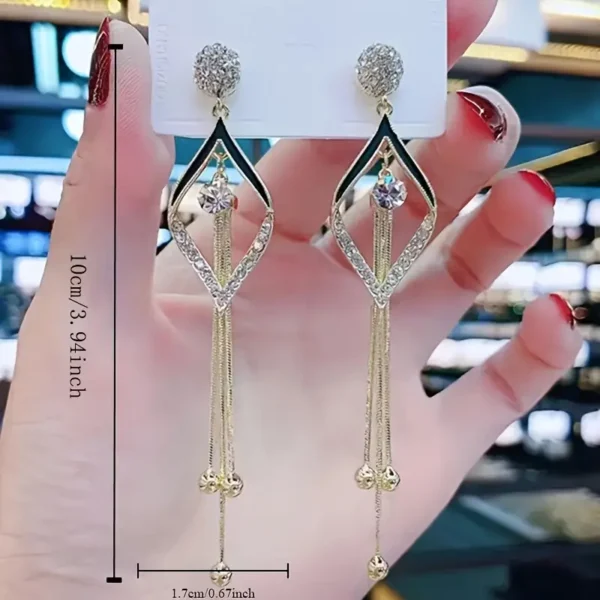 1 Pair Elegant and Simple Tassel Earrings Suitable for Gift Giving and Party Wear - Image 3