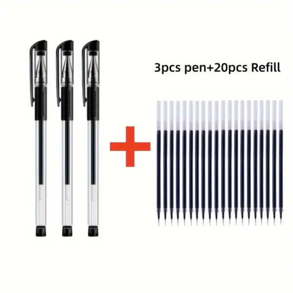 1 Pen + 6 Refills (mandatory)Business Signature Pen Black College High School Student Office Stationery Exam Water Pen Needle Tube - Image 4