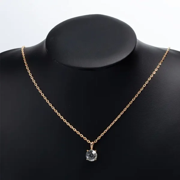 Vintage Boho Style Solitaire Rhinestone Pendant Necklace - Alloy with Unique Plating, Versatile for Daily Wear & Gift-giving - Image 2