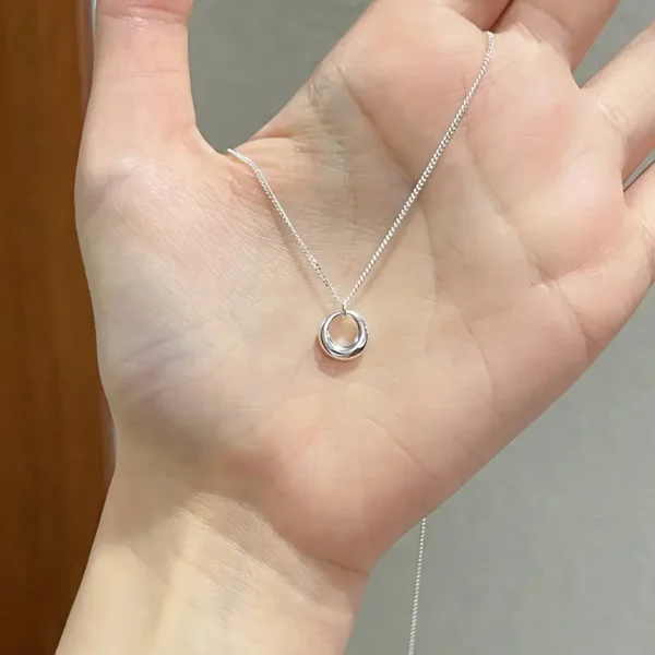 Fashionable Pearl Pink Crystal Pendant Necklace For Women, 15+ Years Old, Alloy Chain - Image 2